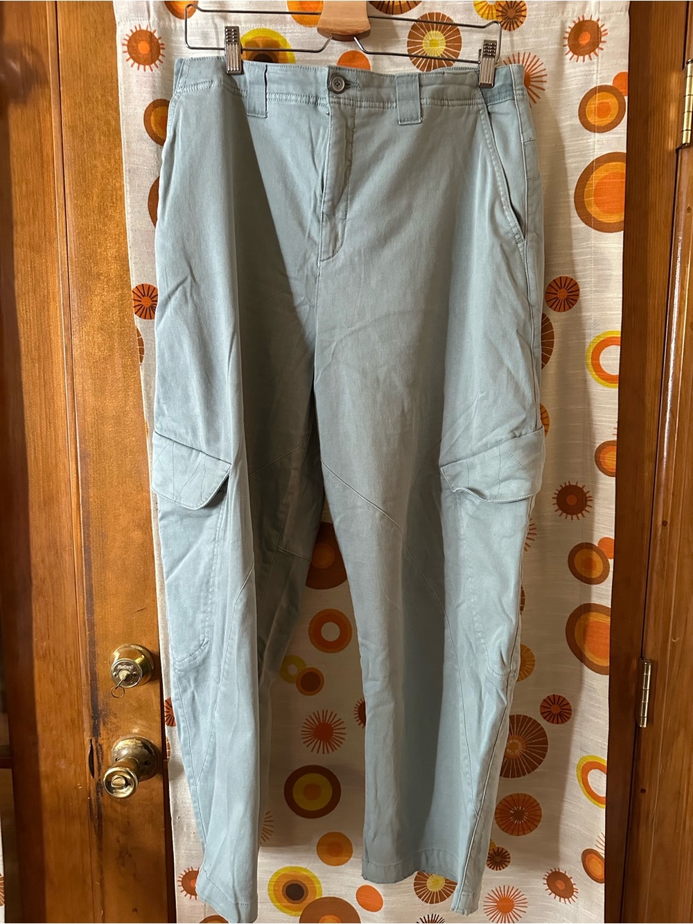Pilcro Wide-Leg Cargo Pants in Light Sage Green
